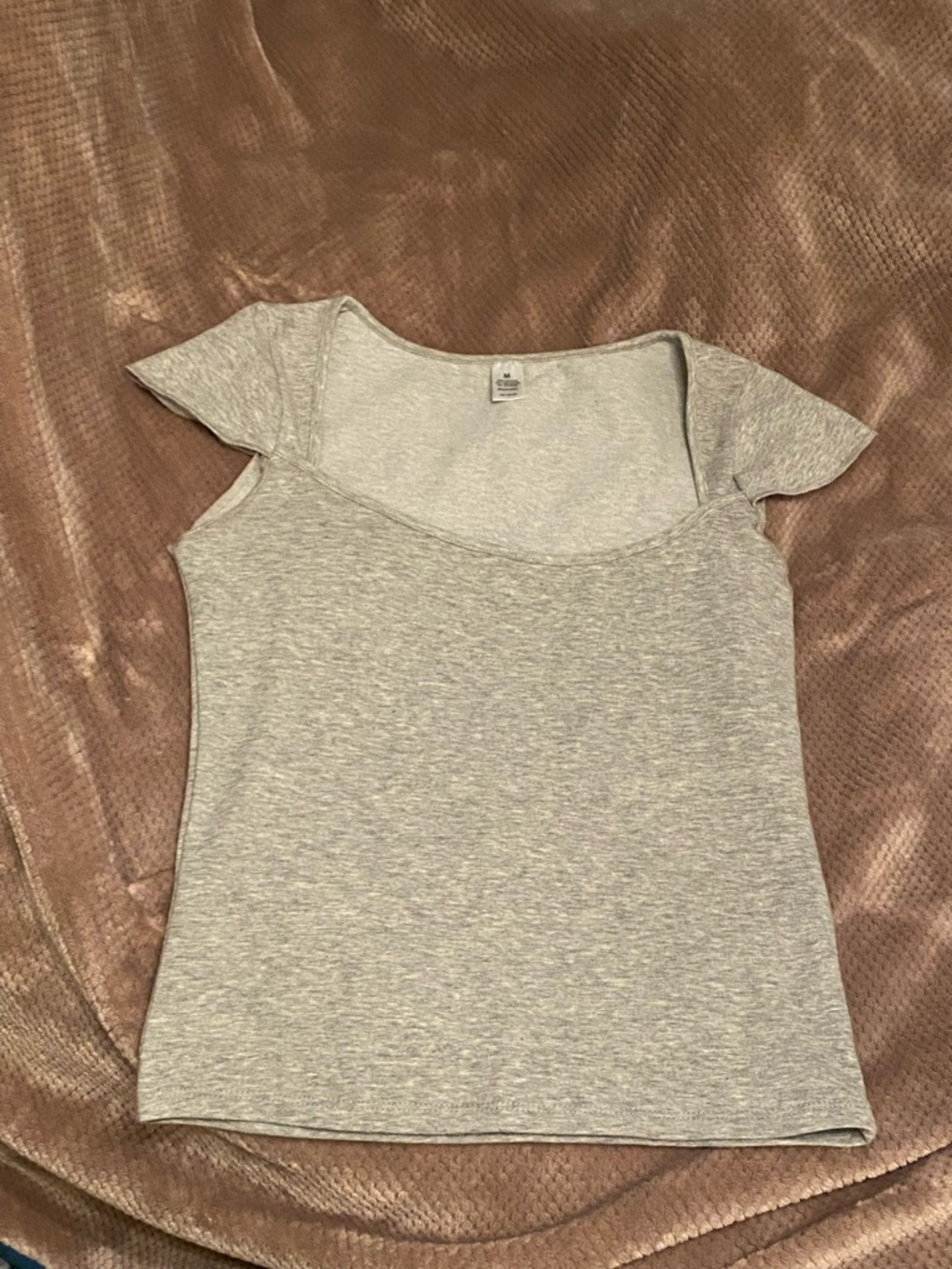 Women's Heather Gray Scoop Neck Tank with Cap Sleeves